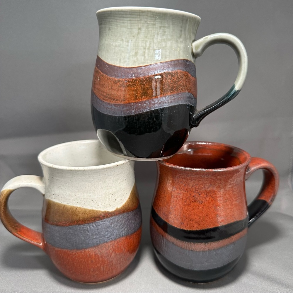 Otagiri Japan Pottery Mugs Handcrafted-THREE- Vintage and Fabulous
